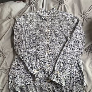 J. Crew Liberty Print ruffleneck Button Down